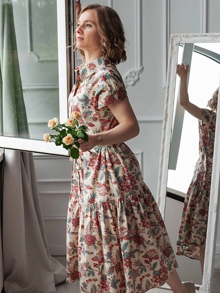 Платье в ретро-стиле из перкаля "Царевна"