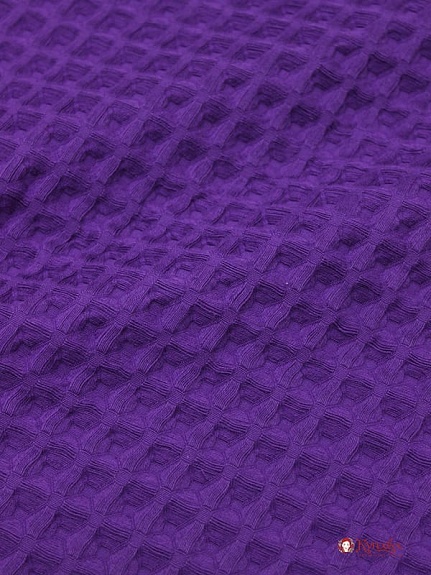 Вафельное премиум-полотно "Бохо" цв.темно-фиолетовый, ш.1.44м, хл-100%, 240гр/м.кв