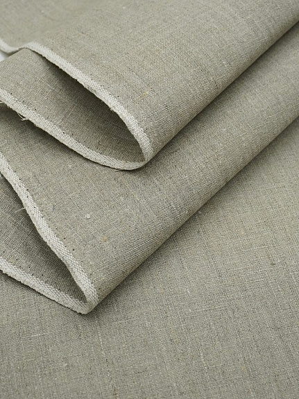 Лен интерьерный цв.Натуральный темный, ш.1.5м, лен-100%, 230гр/м.кв