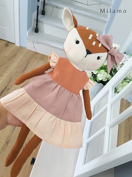 Интерьерные игрушки из полульна (одежда из муслина)