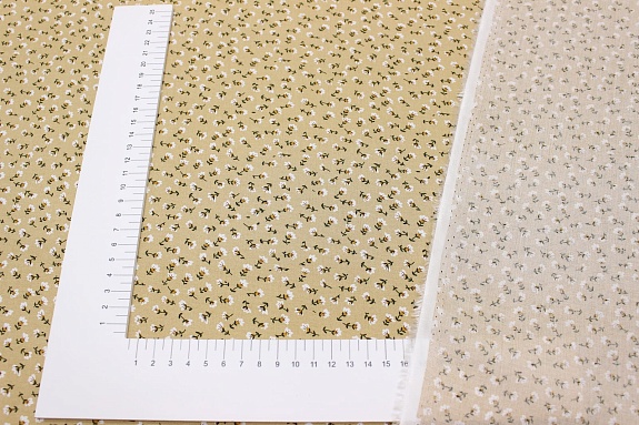 Штапель "Любавин цвет на песочно-желтом", ш.1.43м, вискоза-100%, 90гр/м.кв 