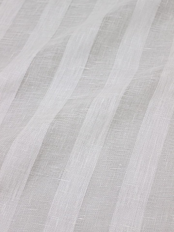 Лен декоративный "Сетка с широкой полоской" цв.молочно-сливочный, ш.2.60м, лен-100%, 95гр/м.кв