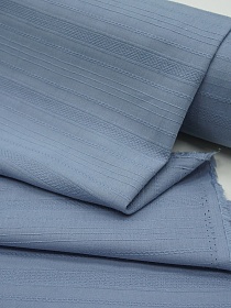 Фактурный хлопок "Рельефные полоски" цв.голубой джинс, ш.1.45м, хлопок-100%, 110гр/м.кв