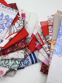 Комплект лоскута 1кг Платки (головные и носовые)