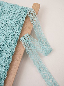 Кружево цв.нежно-бирюзовый с мятным оттенком, ш.30мм, хлопок-90%, п/э-10%, рис.024/19