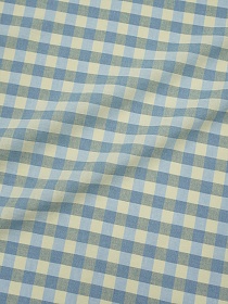 Вареный (стираный) хлопок "Клетка (1.0*1.0см)" цв.голубой/св.лимонный, ш.2.5м, хл-100%