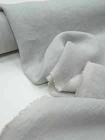 Мерный лоскут (ткань в отрзах) Лен постельный с эффектом мятости цв.Светло-серый, ш.2.5м, лен-100%, 165гр/м.кв