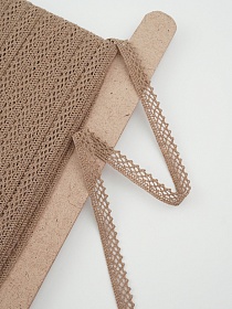 Кружево цв.песочно-коричневый, ш.10мм, хлопок-90%, п/э-10%, рис.129/9