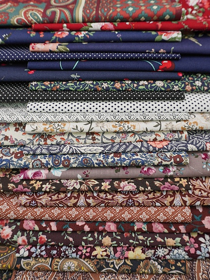 Набор тканей для рукоделия "Импортный хлопок: Цветочные напевы", 20*20 см, 25 шт