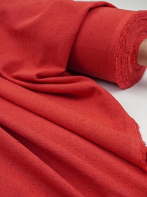 Полулен костюмный с эффектом мятости цв.Винтажно-красный меланж, ш.1.5м, хлопок-70%, лен-30%, 170гр/м.кв