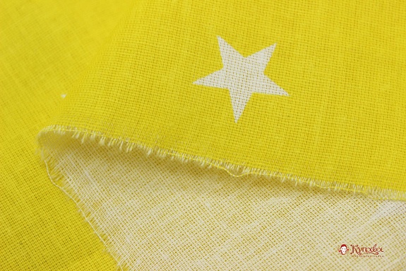 Бязь "Звездочки на желтом", СОРТ2, ш.1.5м, хлопок-100%, 120гр/м.кв