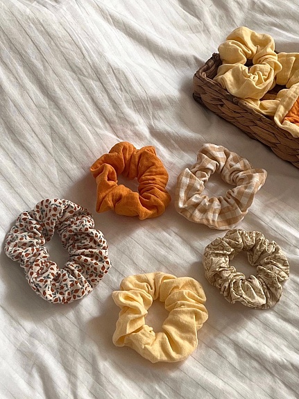 Резинки для волос из перкали, теплого и вареного хлопка