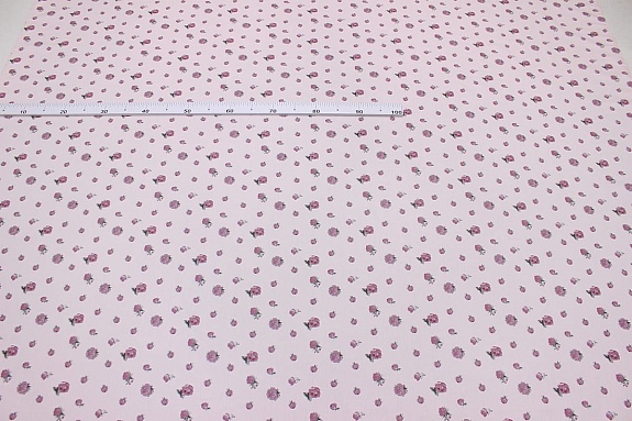 Сатин "Величие роз - цветочки" цв.нежно-розовый жемчуг, ш.1.6м, хлопок-100%, 110гр/м.кв