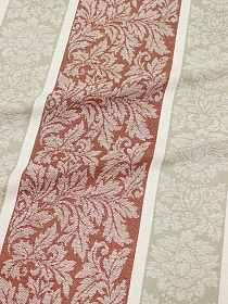 Холст полотенечный жаккард "Венеция" цв.красный терракот/бежевый, ш.0.5м, лен-30%, хл-70%