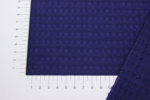 Вафельное полотно "Крупная клетка" цв.чернильно-фиолетовый, ш.1.5м, хлопок-100%, 200гр/м.кв