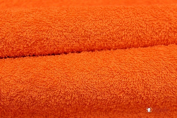 Махровая ткань цв.Насыщенно-оранжевый, ш.1.5м, хлопок-100%, 350гр/м.кв