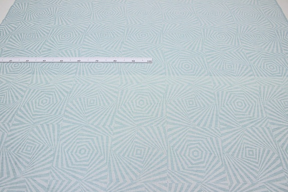 Полулен скатертной жаккард "Оптическая иллюзия" цв.мятное мороженое, СОРТ2, ш.1.75м, лен-57%, хл-43%