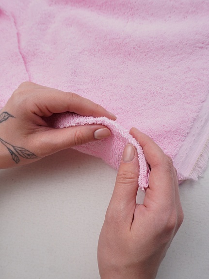 Махровая ткань Люкс цв.Светло-розовый, ш.1.55м, хлопок-100%, 550гр/м.кв