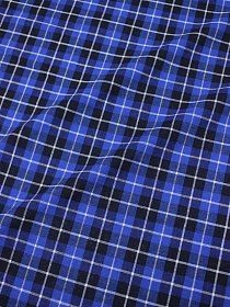 Пестрядь "Клетка" цв.чернильно-черный/т.василек/белый, ш.1.5м, хлопок-100%, 140гр/м.кв