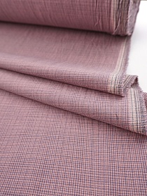 Вареный (стираный) хлопок "Клетка Мини" цв.пыльный розово-бежевый, ш.2.5м, хл-100%, 115гр/м.кв
