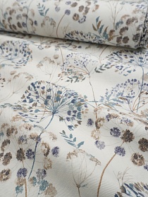 Ткань Дак/Duck "Луговая тишина" цв.синий, ш.1.8м, хлопок-65%, п/э-35%, 225гр/м.кв