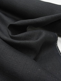 Лен костюмный с умягчением цв.Черный, ш.1.5м, лен-100%, 190гр/м.кв