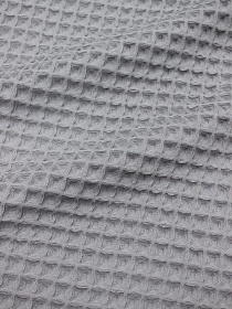 Вафельное премиум-полотно "Бохо" цв.серый цемент, ш.1.75м, хлопок-100%, 240гр/м.кв