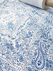 Ситец "Валентина" (Гол.платок 0.95м*0.95м) цв.синий, ш.0.95м, хл-100%, 90гр/м.кв, раппорт 100см.