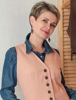 Жилетка из джинсовой ткани цв.Розово-персиковый флер