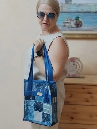 Сумка-шоппер в технике пэчворк 