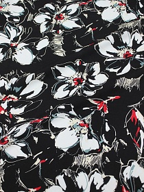 Штапель "Селестина" цв.черный, ш.1.45м, вискоза-100%, 90гр/м.кв