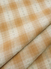 Пестрядь "Вышивка на клетке" цв.золотисто-горчичный, ш.1.45м, хлопок-100%, 130гр/м.кв