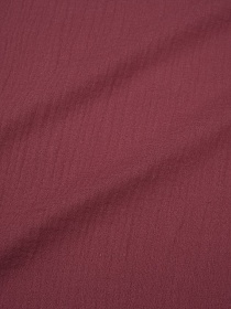 Муслин двухслойный с эффектом жатости цв.Винтажно-бордовый, ш.1.4м, хл-100%, 110гр/м.кв