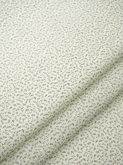 Импорт. хлопок (ситец) "Очень мелкие синие цветы на молочном", ш.1.56м, хлопок-100%, 80гр/м.кв