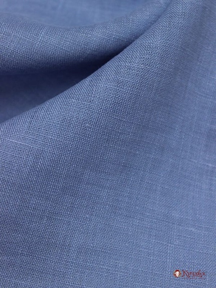 Лен сорочечный с эффектом мятости цв.Джинсовый голубой, ш.1.45м, лен-100%, 125гр/м.кв