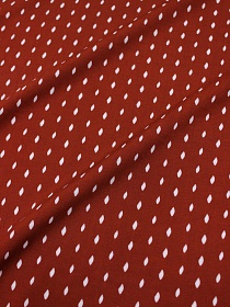 Штапель "Стёжки - дорожки" цв.темная терракота, ш.1.43м, вискоза-100%, 90гр/м.кв