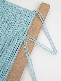 Кружево цв.нежно-бирюзовый с мятным оттенком, ш.08мм, хлопок-90%, п/э-10%, рис.092/19