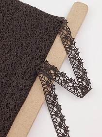 Кружево цв.темный шоколад, ш.20мм, хлопок-90%, п/э-10%, рис.015/10