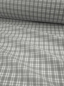 Вареный (стираный) хлопок "Клетка" цв.светло-серый, ш.2.5м, хл-100%, 110гр/кв.м