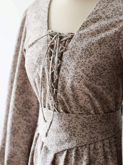 Платье из Теплого хлопка "Надия" цв бежевом цвете