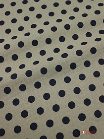 Муслин двухслойный с эф.фактурной стежки "Крупный горох на серо-оливковом", СОРТ2, ш.1.43м, хл-100%