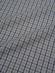 Вареный (стираный) хлопок "Синяя клетка на сером", ш.2.5м, хлопок-100%, 115гр/м.кв