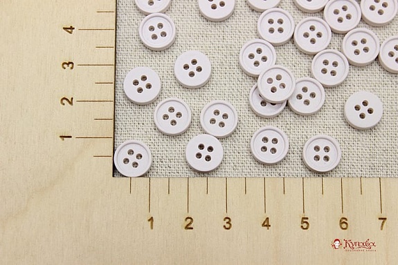 Пуговица пластмасса, цв.бл.бежево-сиреневая дымка, 10мм, 4 отверстия