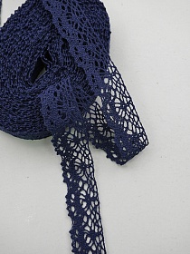 Кружево цв.т.сине-фиолетовый, ш.25мм, хлопок-90%, п/э-10%, 10м, рис.044/24