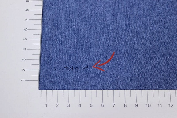 Сорочечная джинсовая ткань цв.Синий Вид2, Сорт2, ш.1.43м, хлопок-95%,п/э-5%, 135гр/м.кв