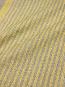Холст полотенечный "Желтые полосочки на льняном", ш.0.5м, лен-100%, 240гр/м.кв