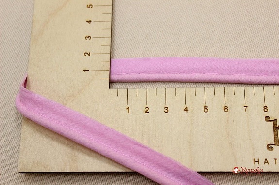 Кант отделочный цв.розовый, ш.15мм/5мм, хлопок-100%