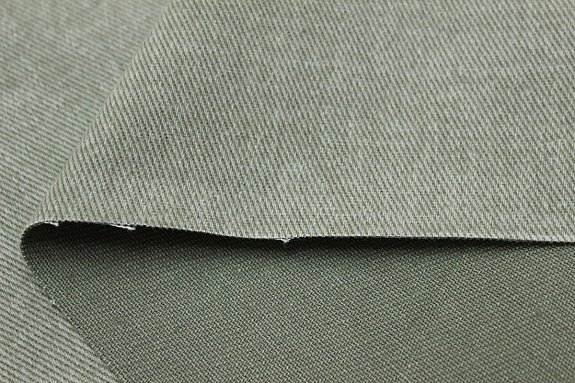 Джинс с ворсом цв.Винтажно-эвкалиптовый, СОРТ2, ш.1.48м, хлопок-100%, 330гр/м.кв