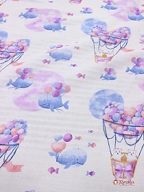 Муслин (марлевка) двухслойный "Небесная гавань", СОРТ2, ш.1.5м, хлопок-100%, 124гр/м.кв