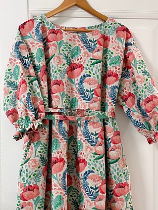 Платье из полульна "Цветущие маки"